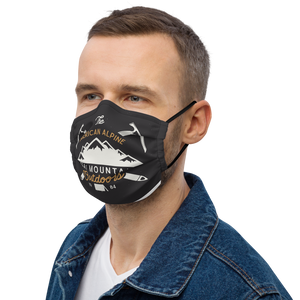 Premium face mask - "The American Alpine, GREAT MOUNTAINS Outdoors", black