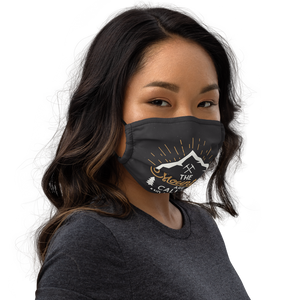Premium face mask - "The Mountains are Calling and I Must Go", black