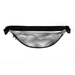 Fanny pack or Waist bag with printed 3D grey polygons
