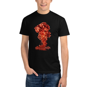 Volcano eruption on the black Sustainable T-Shirt