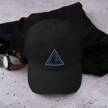 Load image into Gallery viewer, Logomark of &#39;TheSecretInsideTheLOA.com&#39; embroidered on the front of Dad hat / BLACK
