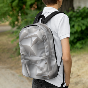 Backpack for Daily use or Sports activities with 3D grey polygons