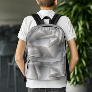 Backpack for Daily use or Sports activities with 3D grey polygons