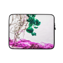 Load image into Gallery viewer, Laptop Sleeve - Cloud in the Water, purple-green, for 13&quot; and 15&quot; laptops with internal padded zipper and faux fur interior
