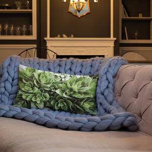 Premium Pillow - Double side photo - Green leaves.