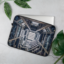 Load image into Gallery viewer, Laptop Sleeve - Space station Corridor, for 13&quot; and 15&quot; laptops with internal padded zipper and faux fur interior
