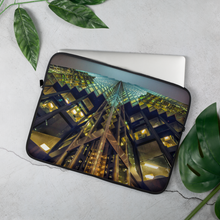 Load image into Gallery viewer, Laptop Sleeve - Skyscraper 01, for 13&quot; and 15&quot; laptops with internal padded zipper and faux fur interior

