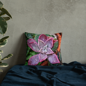 Premium Pillow - Double Side Photo: Flower/Leaves